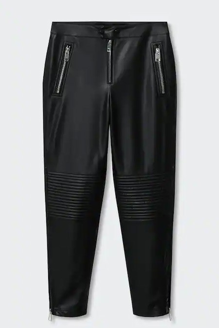 Mango Siyah Deri Görünümlü Skinny Pantolon