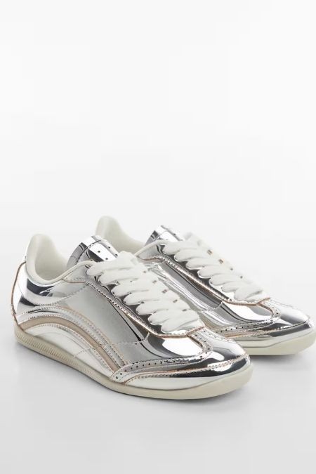 Mango Gümüş Metalik Bağcıklı Spor Ayakkabı