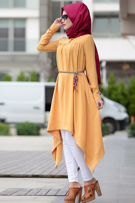 Selma Sarı Design Sarı Asimetrik Tunik