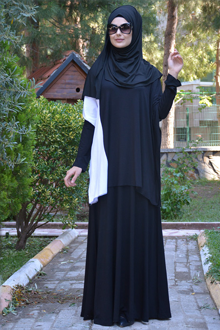 Henna Elısa Siyah Beyaz Elbise & Tunik İkili Takım
