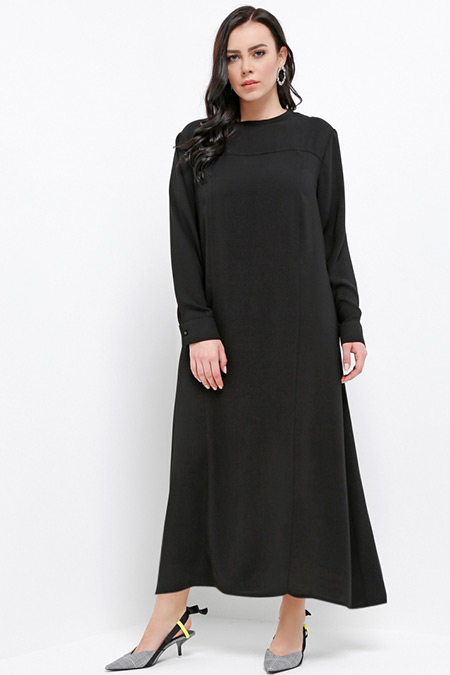 Alia Siyah Düz Renk Elbise