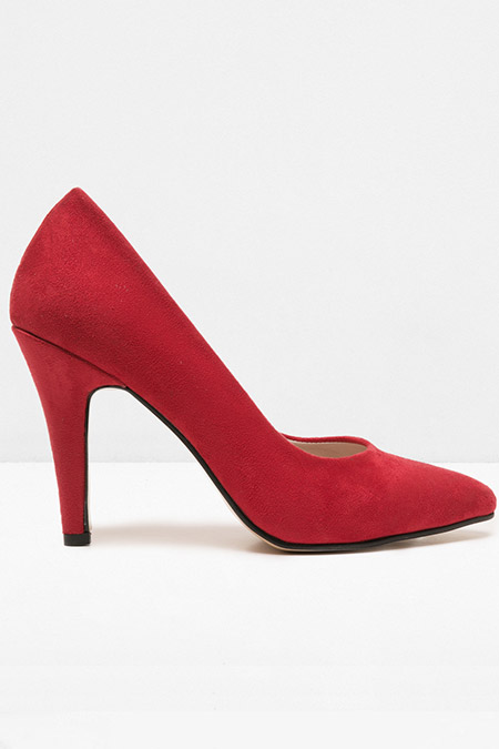 Koton Kırmızı Süet Topuklu Ayakkabı