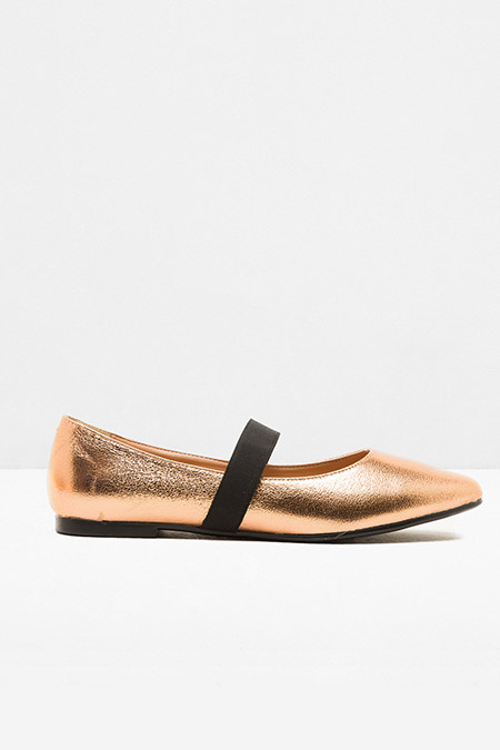 Koton Pembe Altın Bağcıksız Ayakkabı