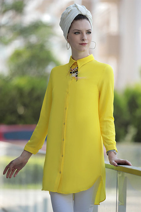 Selma Sarı Design Sarı Freş Tunik