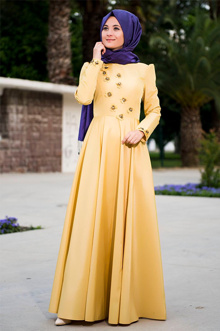 Nurgül Çakır Sarı Asu Abiye Elbise