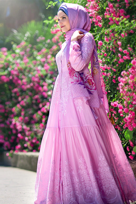 Muslima Wear Pembe Dream Abiye Elbise