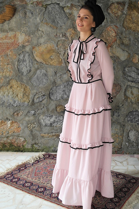 Al Tatari Pembe Biyeli Elbise