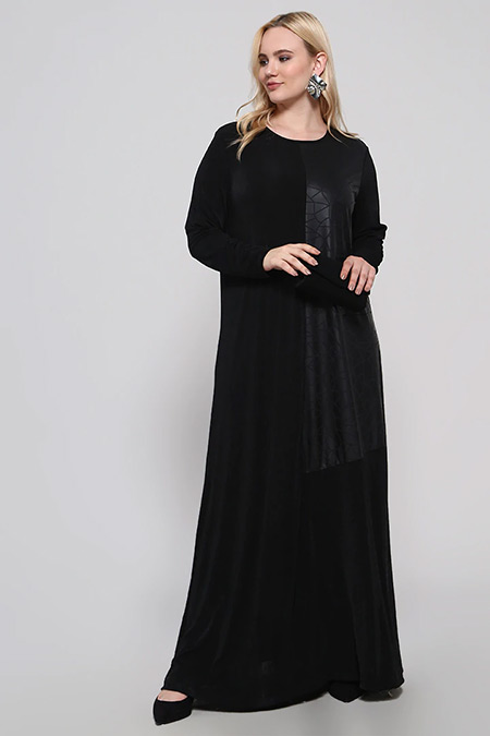 Alia Siyah Garnili Salaş Elbise
