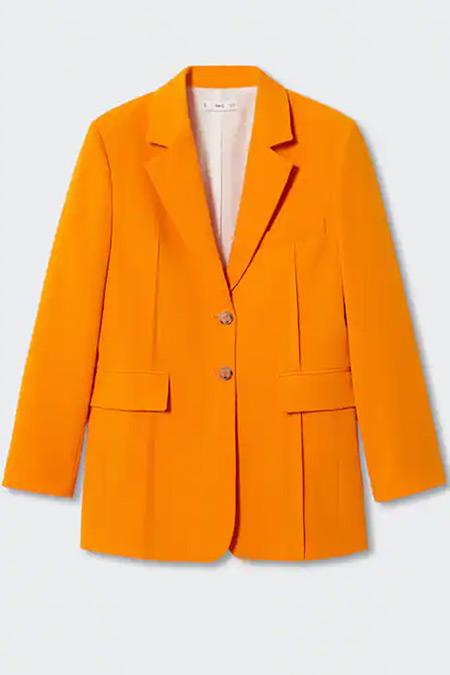 Mango Turuncu Kalıplı Takım Blazer Ceket