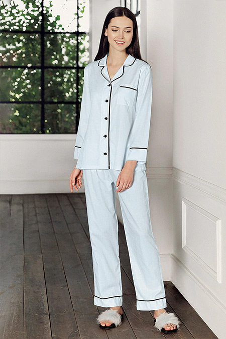Artış Collection Mavi Jakarlı İkili Pijama Takımı