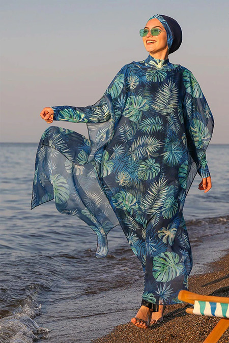 Marina Mayo Çok Renkli Desenli Plaj Elbisesi