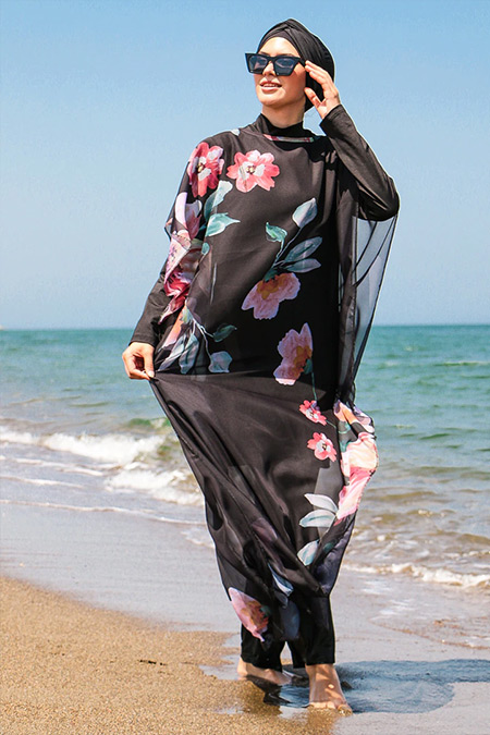 Marina Mayo Çok Renkli Desenli Plaj Elbisesi