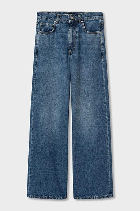 Mango Koyu Mavi Yüksek Belli Wideleg Jean