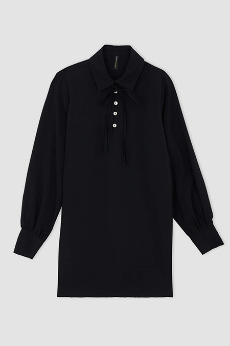 DeFacto Siyah Regular Fit Düğmeli Gömlek Tunik