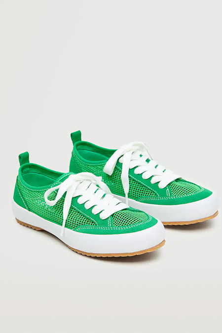 Mango Yeşil File Detaylı Spor Ayakkabı