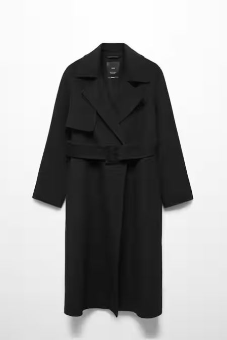 Mango Siyah Kemerli El Yapımı Palto
