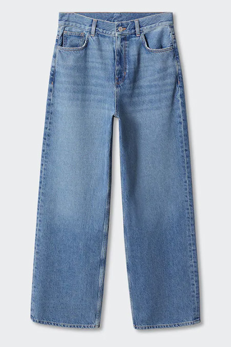 Mango Koyu Mavi Düşük Belli Wideleg Jean