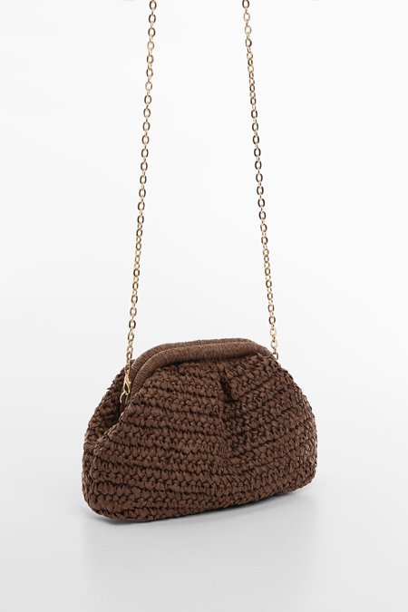 Mango Rattan Clutch Çanta