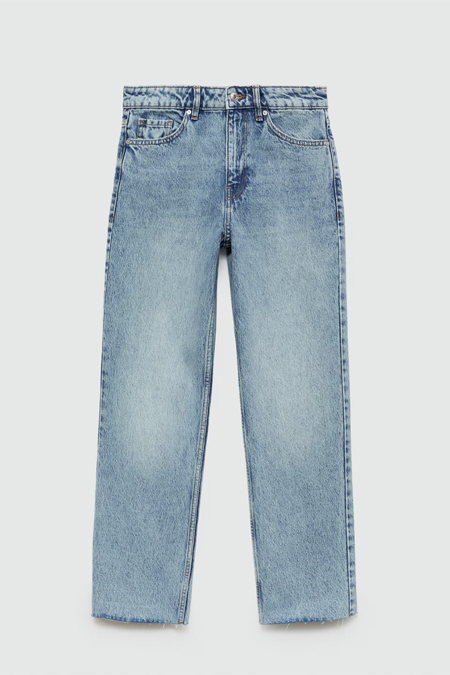 Mango beyaz düz kesim crop jean