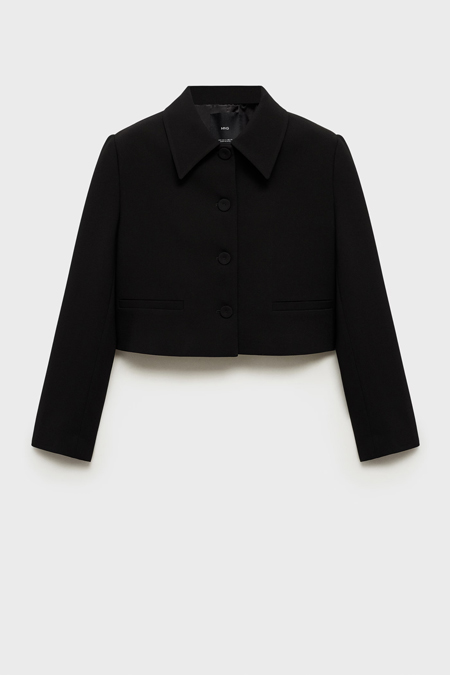 Mango crop lapel suit jacket